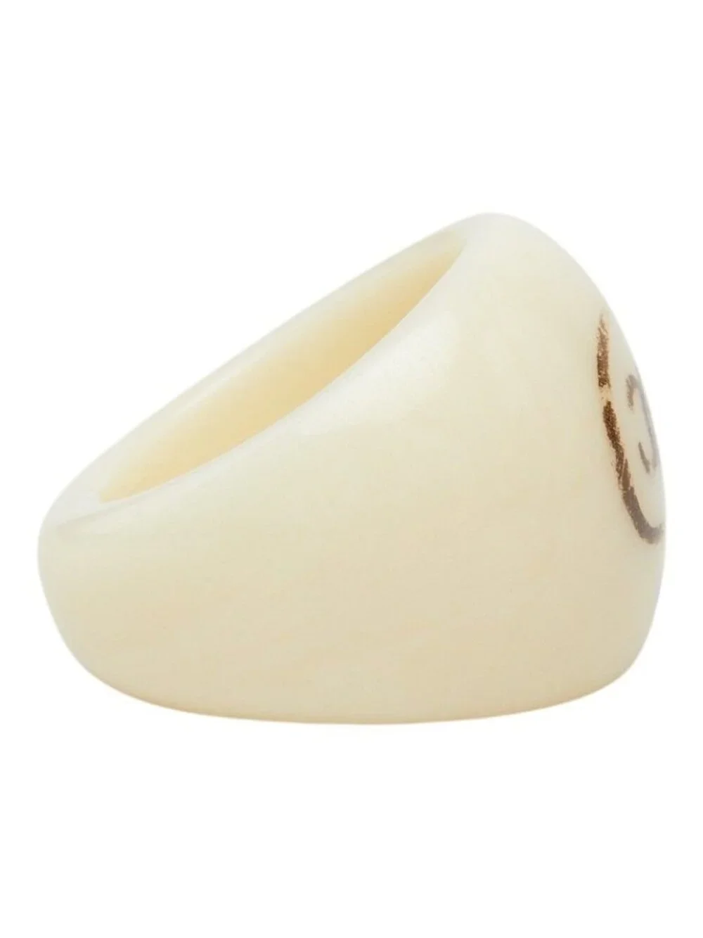 Chanel CC Logo Ring Ivory Plastic